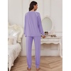 Ekouaer Pajamas Set for Women Soft Comfy Pjs Jogger Lounge Sets(Lilac)