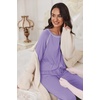 Ekouaer Pajamas Set for Women Soft Comfy Pjs Jogger Lounge Sets(Lilac)