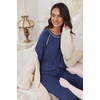 Ekouaer Pajamas Set for Women Soft Comfy Pjs Jogger Lounge Sets(Navy)