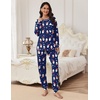 Ekouaer Pajamas Set for Women Soft Comfy Pjs Jogger Lounge Sets(Navy Blue Christmas)