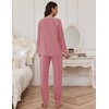 Ekouaer Pajamas Set for Women Soft Comfy Pjs Jogger Lounge Sets(Old Rose)