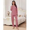 Ekouaer Pajamas Set for Women Soft Comfy Pjs Jogger Lounge Sets(Old Rose)