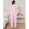Ekouaer Pajamas Set for Women Soft Comfy Pjs Jogger Lounge Sets(Pink)