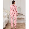 Ekouaer Pajamas Set for Women Soft Comfy Pjs Jogger Lounge Sets(Pink Santa)