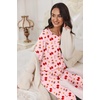 Ekouaer Pajamas Set for Women Soft Comfy Pjs Jogger Lounge Sets(Pink Santa)
