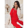 Ekouaer Pajamas Set for Women Soft Comfy Pjs Jogger Lounge Sets(Red)