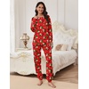 Ekouaer Pajamas Set for Women Soft Comfy Pjs Jogger Lounge Sets(Red Santa)