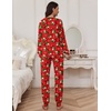 Ekouaer Pajamas Set for Women Soft Comfy Pjs Jogger Lounge Sets(Red Santa)