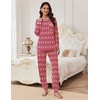 Ekouaer Pajamas Set for Women Soft Comfy Pjs Jogger Lounge Sets(Red Teddy)