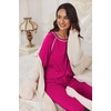 Ekouaer Pajamas Set for Women Soft Comfy Pjs Jogger Lounge Sets(Rose Red)