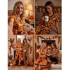 Ekouaer Pajamas for Women Set 2 Piece Short Sleeve Fall Pjs with Pockets(Black Halloween)