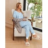 Ekouaer Pajamas for Women Set 2 Piece Short Sleeve Fall Pjs with Pockets(Blue Cashew)