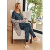 Ekouaer Pajamas for Women Set 2 Piece Short Sleeve Fall Pjs with Pockets(Blue Purple Plaid)