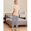 Ekouaer Pajamas for Women Set 2 Piece Short Sleeve Fall Pjs with Pockets(Champagne-gery Star)