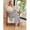 Ekouaer Pajamas for Women Set 2 Piece Short Sleeve Fall Pjs with Pockets(Champagne-gery Star)