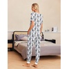 Ekouaer Pajamas for Women Set 2 Piece Short Sleeve Fall Pjs with Pockets(Gery Cat)