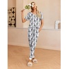 Ekouaer Pajamas for Women Set 2 Piece Short Sleeve Fall Pjs with Pockets(Gery Cat)