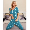 Ekouaer Pajamas for Women Set 2 Piece Short Sleeve Fall Pjs with Pockets(Green Heart)