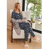 Ekouaer Pajamas for Women Set 2 Piece Short Sleeve Fall Pjs with Pockets(Grey Stars)