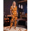 Ekouaer Pajamas for Women Set 2 Piece Short Sleeve Fall Pjs with Pockets(Orange-halloween)