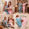 Ekouaer Pajamas for Women Set 2 Piece Short Sleeve Fall Pjs with Pockets(Pink Flower)