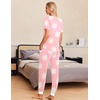 Ekouaer Pajamas for Women Set 2 Piece Short Sleeve Fall Pjs with Pockets(Pink Flower)