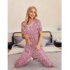 Ekouaer Pajamas for Women Set 2 Piece Short Sleeve Fall Pjs with Pockets(Pink Love Leopard)