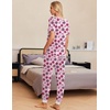 Ekouaer Pajamas for Women Set 2 Piece Short Sleeve Fall Pjs with Pockets(Pink Rose)