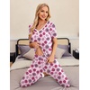 Ekouaer Pajamas for Women Set 2 Piece Short Sleeve Fall Pjs with Pockets(Pink Rose)