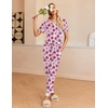 Ekouaer Pajamas for Women Set 2 Piece Short Sleeve Fall Pjs with Pockets(Pink Rose)