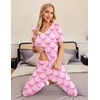 Ekouaer Pajamas for Women Set 2 Piece Short Sleeve Fall Pjs with Pockets(Pink-bow)