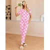 Ekouaer Pajamas for Women Set 2 Piece Short Sleeve Fall Pjs with Pockets(Pink-bow)
