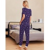 Ekouaer Pajamas for Women Set 2 Piece Short Sleeve Fall Pjs with Pockets(Purple-star)
