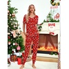 Ekouaer Pajamas for Women Set 2 Piece Short Sleeve Fall Pjs with Pockets(Red Christmas)