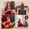 Ekouaer Pajamas for Women Set 2 Piece Short Sleeve Fall Pjs with Pockets(Red Plaid)