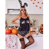 Ekouaer Silk Pajamas Set for Women Satin Backless Lingerie Pjs Nightwear(Black Skull)
