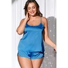 Ekouaer Silk Pajamas Set for Women Satin Backless Lingerie Pjs Nightwear(Blue)