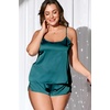 Ekouaer Silk Pajamas Set for Women Satin Backless Lingerie Pjs Nightwear(Blue Green)