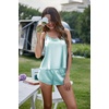 Ekouaer Silk Pajamas Set for Women Satin Backless Lingerie Pjs Nightwear(Light Blue)