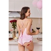 Ekouaer Silk Pajamas Set for Women Satin Backless Lingerie Pjs Nightwear(Misty Rose)