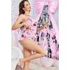 Ekouaer Silk Pajamas Set for Women Satin Backless Lingerie Pjs Nightwear(Pink Bow Candy Cane)