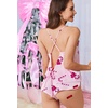 Ekouaer Silk Pajamas Set for Women Satin Backless Lingerie Pjs Nightwear(Pink Bow Candy Cane)