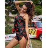 Ekouaer Silk Pajamas Set for Women Satin Backless Lingerie Pjs Nightwear(Red Lips)