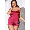 Ekouaer Silk Pajamas Set for Women Satin Backless Lingerie Pjs Nightwear(Wine Red)