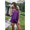 Ekouaer Silk Pajamas Set for Women Satin Backless Lingerie Pjs Nightwear(Wineberry)