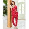 Ekouaer Women Pajama Set Short Sleeve Button Down Pjs with Jogger Pants(Christmas Red)