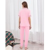 Ekouaer Women Pajama Set Short Sleeve Button Down Pjs with Jogger Pants(Pink)
