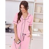 Ekouaer Women Pajama Set Short Sleeve Button Down Pjs with Jogger Pants(Pink)
