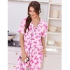 Ekouaer Women Pajama Set Short Sleeve Button Down Pjs with Jogger Pants(Pink Bow)