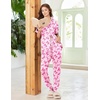 Ekouaer Women Pajama Set Short Sleeve Button Down Pjs with Jogger Pants(Pink Bow)
